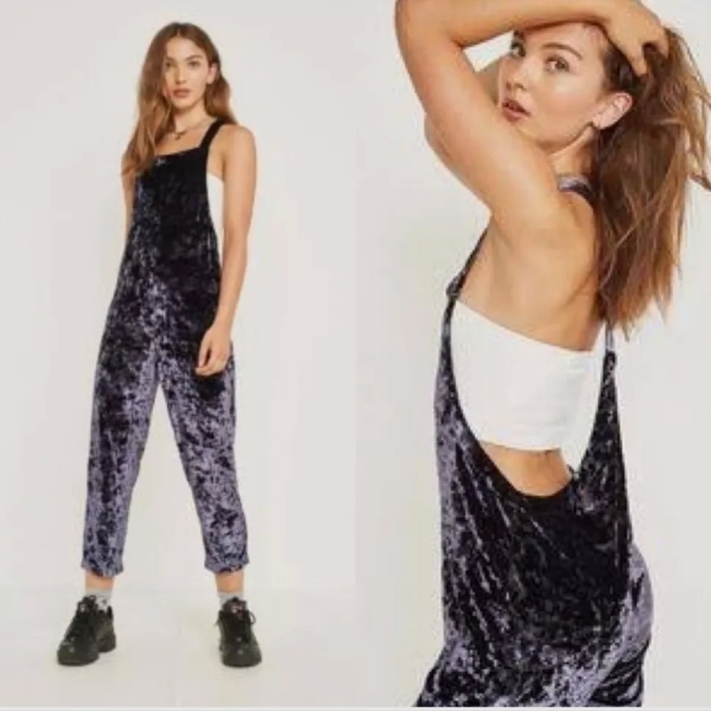 Urban Outfitters Black Velvet Jumpsuit_Med